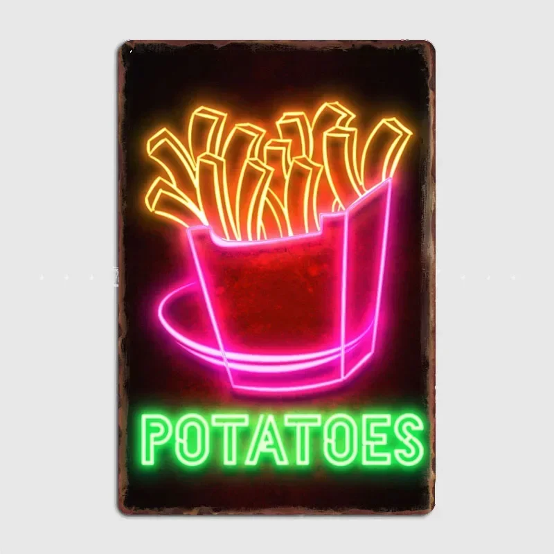 Home Cinema Food - Patate Cibo Insegna al neon Retro