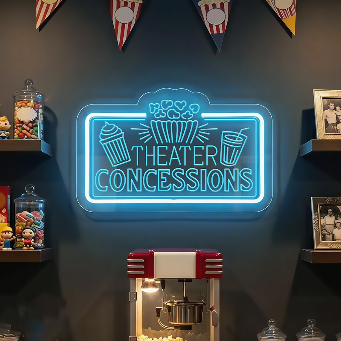 Home Cinema Food - Insegna al Neon per Cinema, Bar,