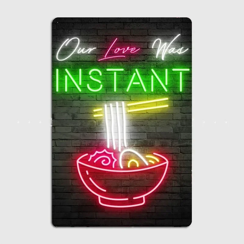 Home Cinema Food - Neon love Noodles Cibo Insegna al